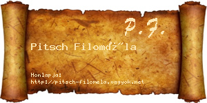 Pitsch Filoméla névjegykártya